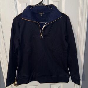 Talbots Navy Women’s 1/4 Zip-Up Sweater